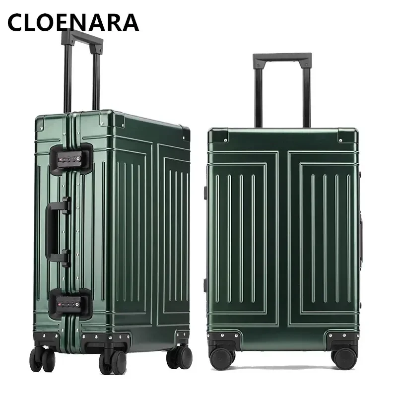 COLENARA Travel Suitcase 26"29 Inch All Aluminum Magnesium Alloy Trolley Case Men's 20"24 Boarding Box with Wheels Cabin Luggage