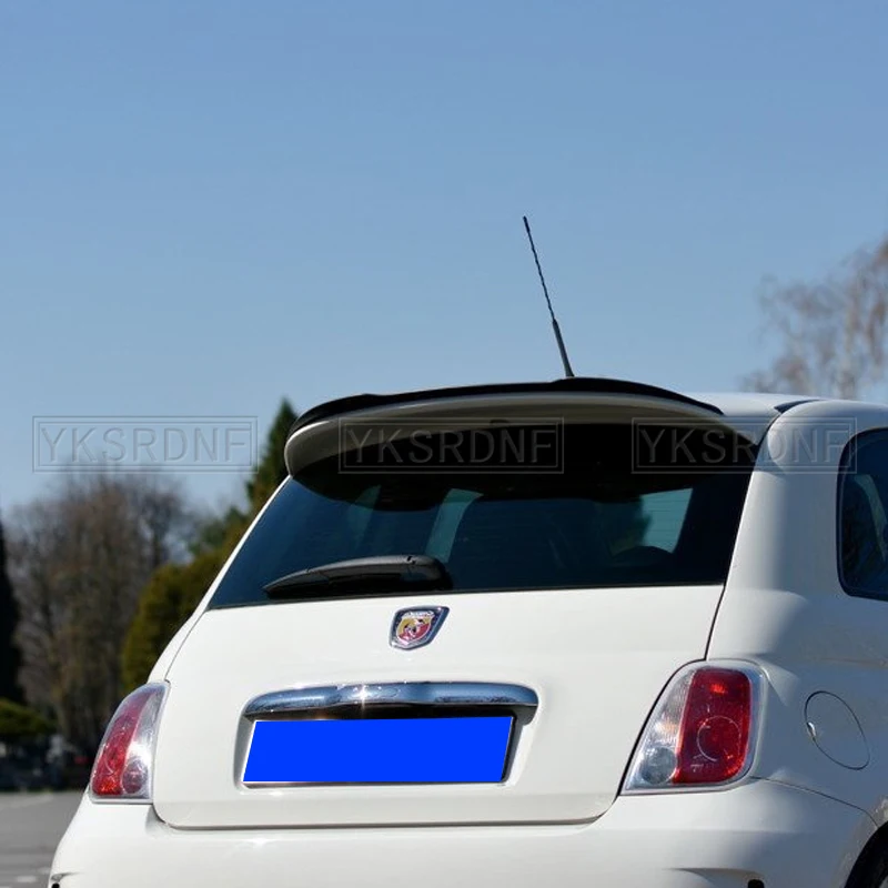 REAR WING SPOILER For Fiat 500 Abarth MK1 2008 2009 2010 2011 2012 ABS Plastic Roof Wing Hatchback Spoiler Lip Exterior Parts
