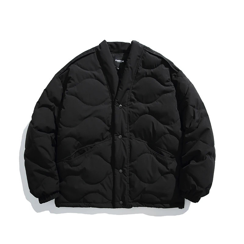 Winter Parka Jacket Mens Fashion Loose Cotton Kimono Open Collar Open Collar Shirt Cityboy Streetwear Parkas Coat 241108