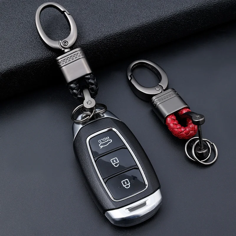 Rope Car Keychain Braided Anti-Lost Auto Vehicle Key Chain Clips Pendant Split Rings Phone Number Card Keyring Car Accessories smile