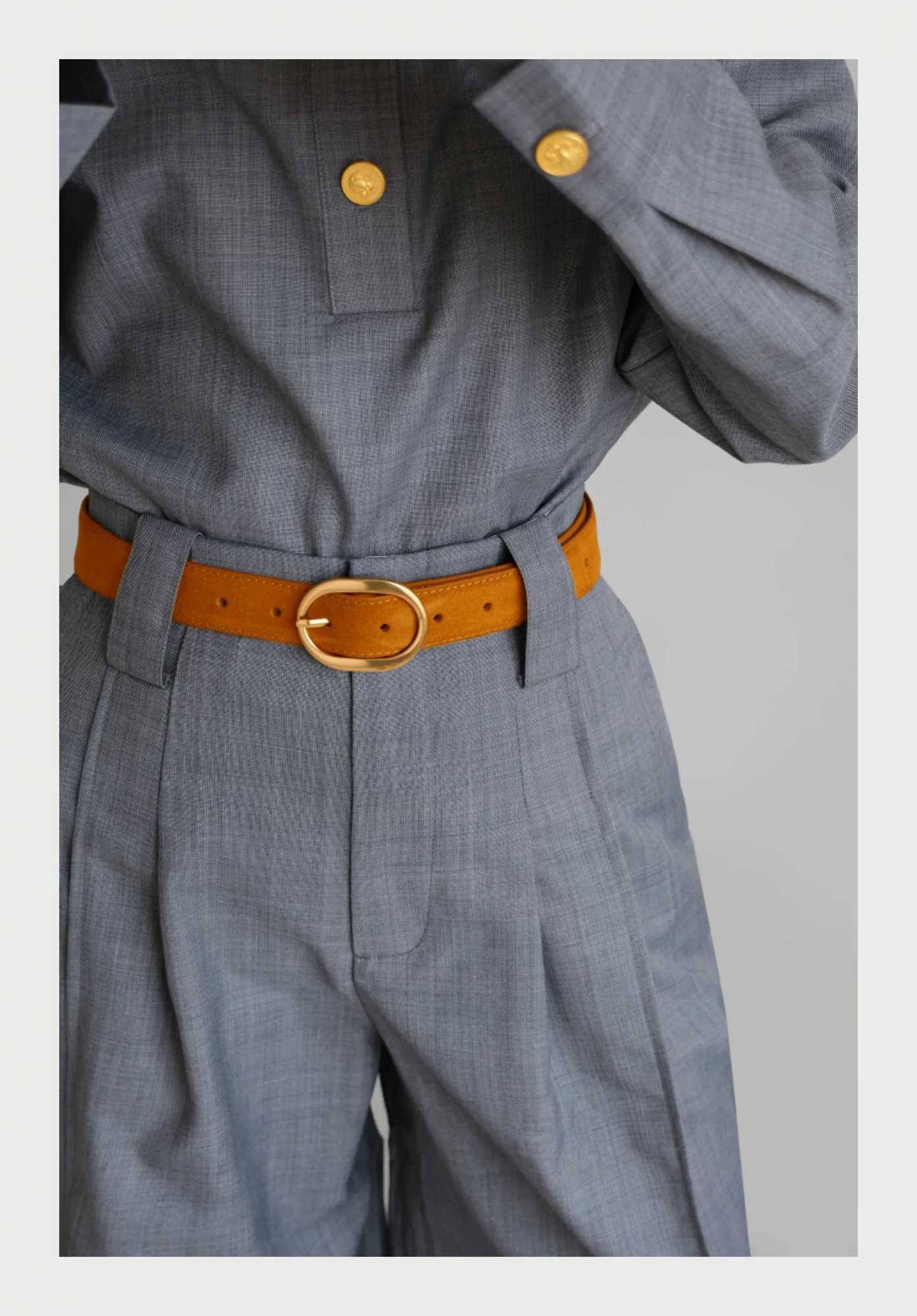 Retro womens tight straps suede denim straps real straps womens dresses jackets belts decorative belts X2411091