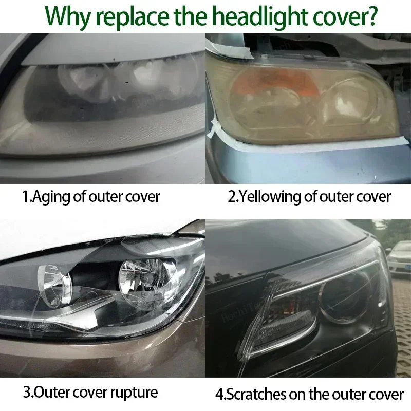 Car Headlight Cover Lampshade HeadLamp Clear Lens Cover Bright Shell Cover for Mercedes Benz W205 C Class pre-facelift 2015-2018