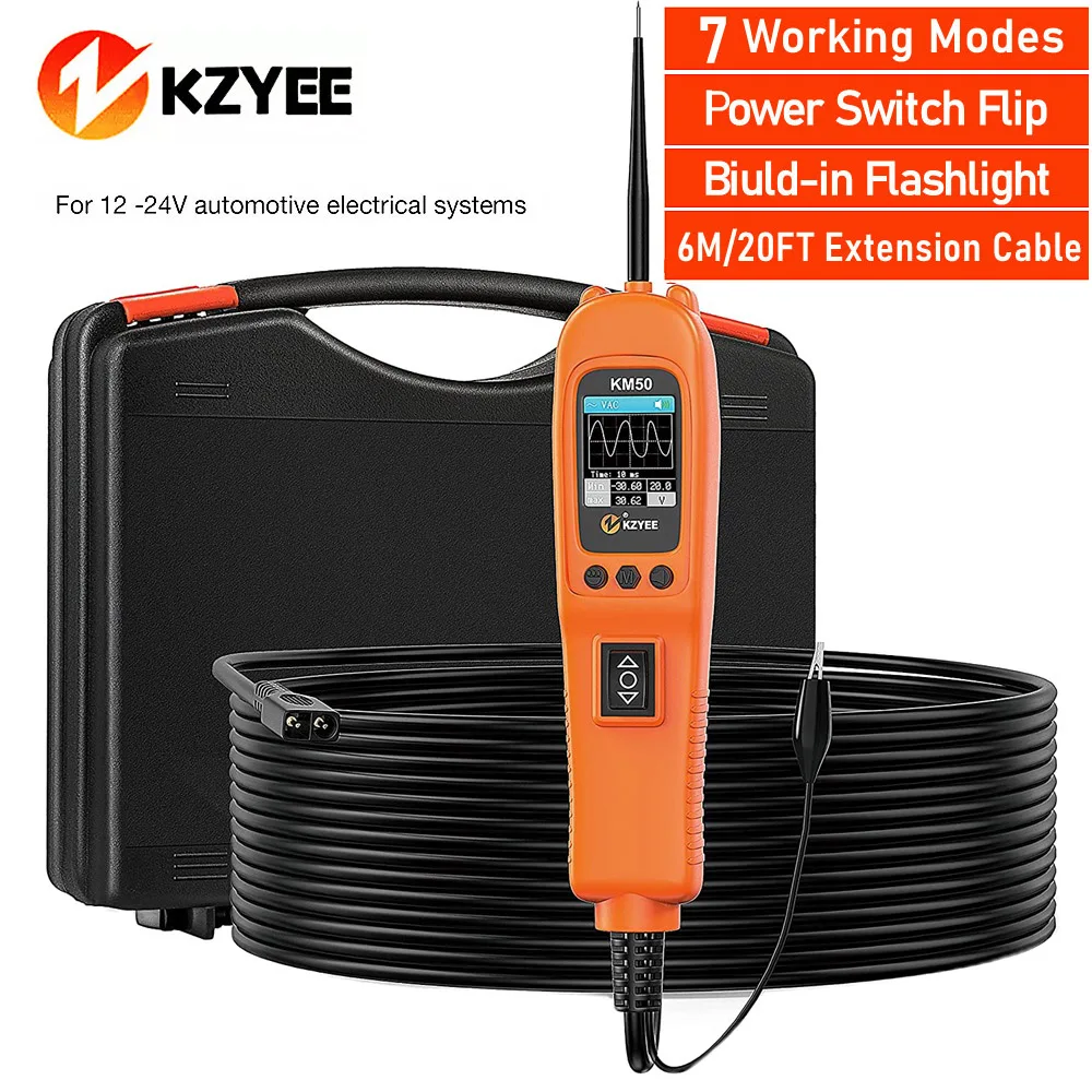 Car Power Scan Km50 Electric Circuit Tester Automotive Tools Car Multi Meter Circuit Diagnostic ddmysmile Tool PK Ps100 Os2600 Yd208 Smile