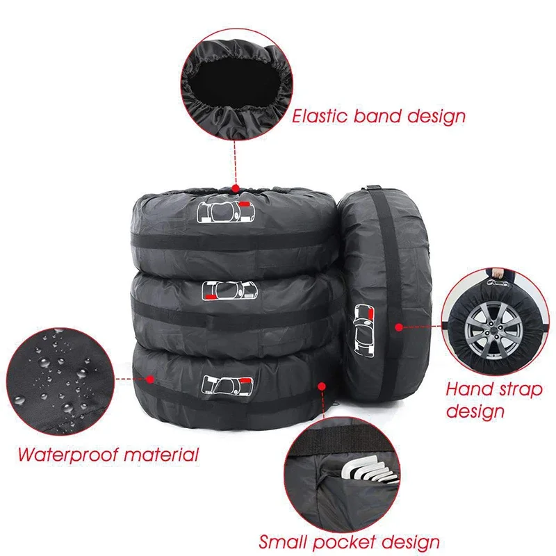Bags Dustproof Storage Tire Waterproof ddmysmile S/L Universal Car Spare Cover Case Polyester Vehicle Wheel Protector Portable Wheel Bags Smile