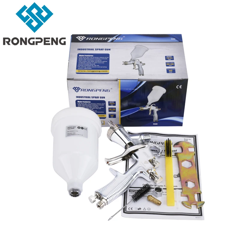 High Quality LVLP Paint Spray Gun RONGPENG R500 1.3/1.4/1.5/1.7/2.0mm Nozzle Paint Gun Water Based Air Spray Gun Airbrush