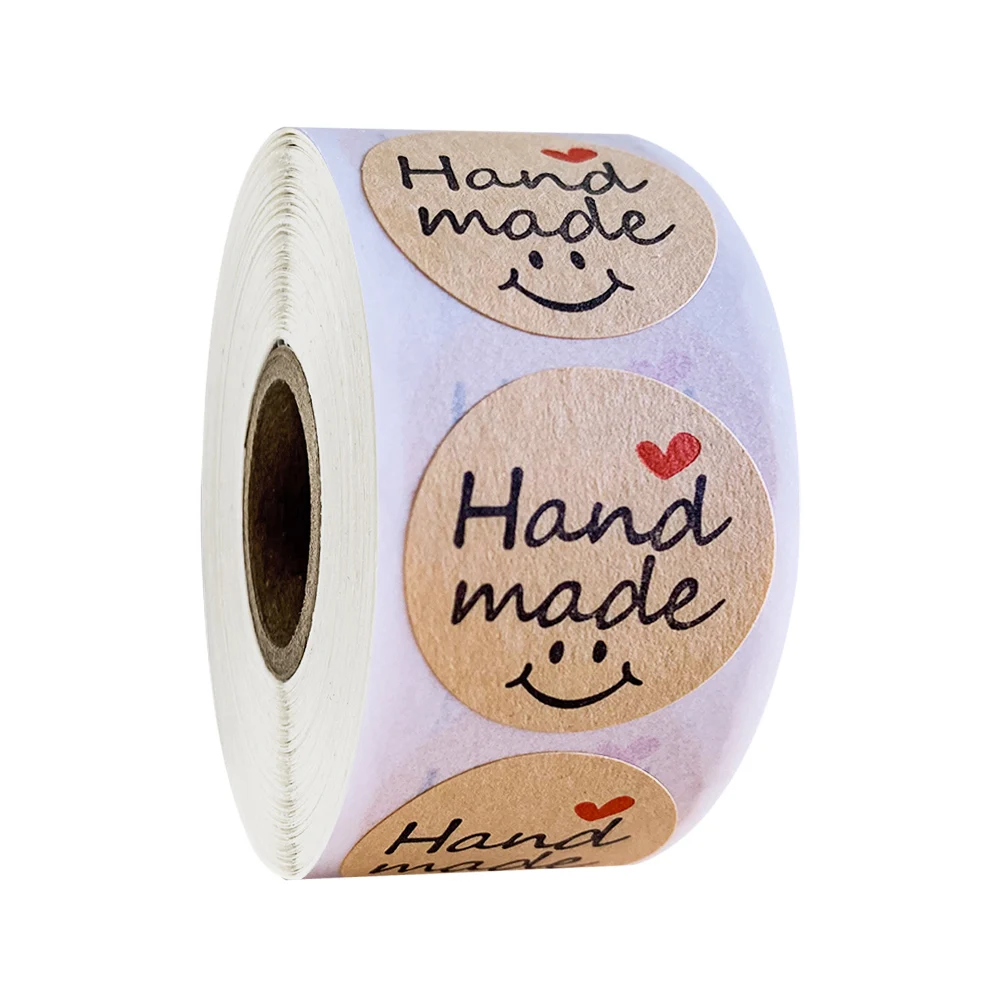 Paper Stickers Kraft 100-500Pcs Smiling Face Pattern ddmysmile Scrapbook Gift Stationery Label Sticker Handmade With Love For The Sticker Smile