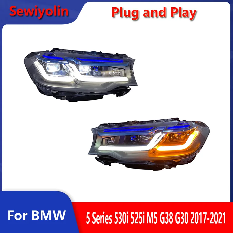 Car Accessorie Lights for BMW G30 LED Headlight Projector Lens 2017-2021 5 Series 530i 525i M5 G38 Headlamp Front DRL Signal