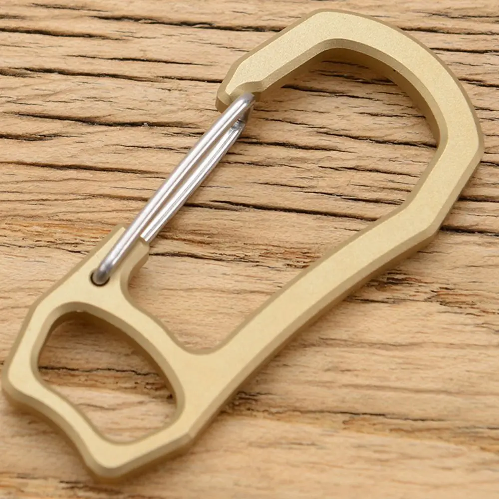 Sports Mini Portable Outdoor Bronze Safety Buckle Titanium Alloy Key Rings Keychain Hook Hanging Flashlight Buckle ddmysmile Carabiner Smile