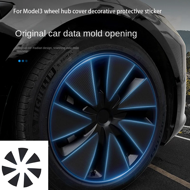Wheel Hub Stickers for Tesla Model 3+ Wheel new Rims Stickers Scratch Repair Protective 2025 Film New Model 3 Highland 2024 Accessories
