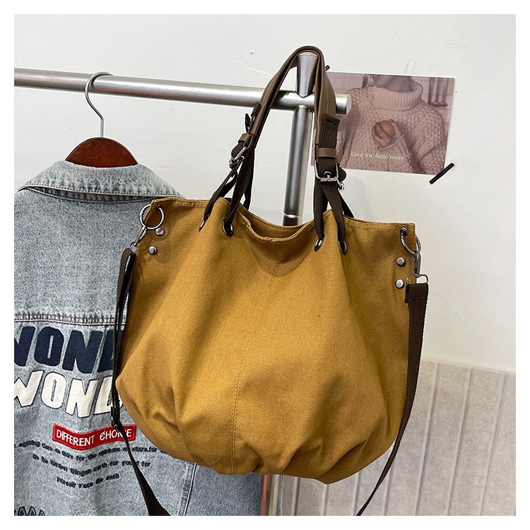 2025 Designer 2024 Lazy Style 3 Large Capacity workwear Canvas Multi functional Shoulder Crossbody Student Commuter Handheld Tote Bag