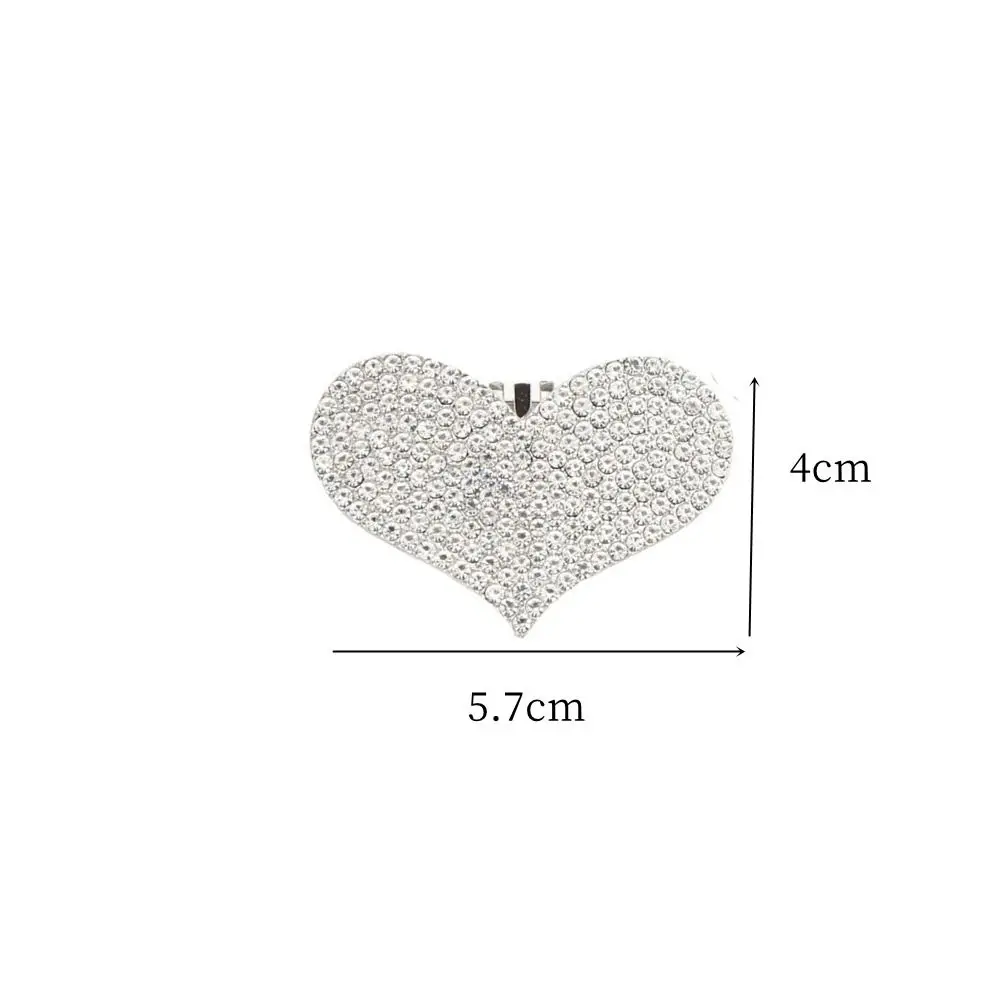 1Pc Rhinestone Heart-Shaped new Shoe 2025 Clamp Shoe Decorations Clip High Heel Shiny Clips Bride Charm Buckle Wedding Women Accessories