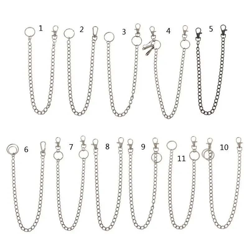16" Waist Pants Punk Chain Belt Wallet Chain Hip Hop Pocket Chain for w/ Keyring Waist Chain Anti-lost for KEY Chain for smile 16" w/