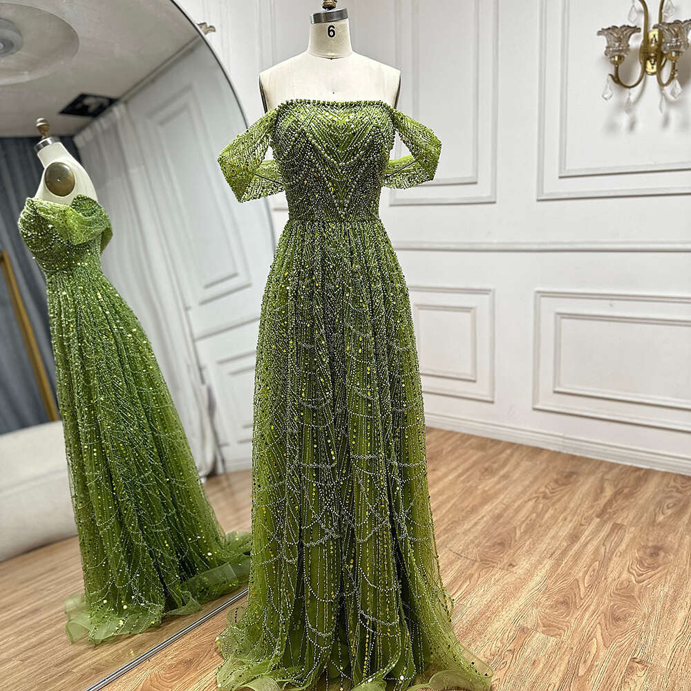 Hill Saudi Serene Arabic Nude Pearls Beaded Design A E Evening Dresses Gowns For Formal Ocn LA Customized vening mal L