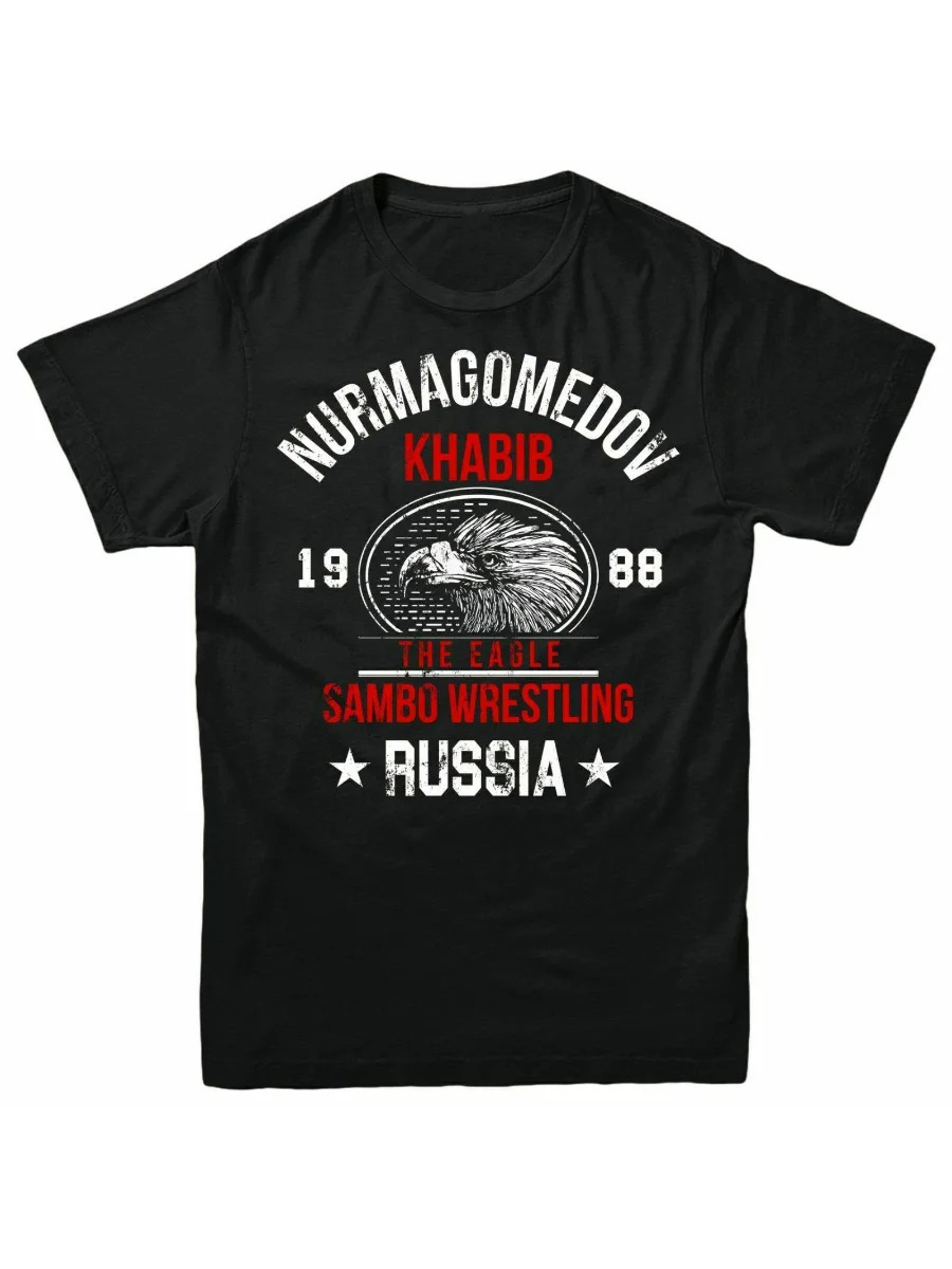 The Eagle Khabib Nurmagomedov Russia Sambo Wrestling TShirt Summer Cotton ONeck Short Sleeve Mens T Shirt Size S3XL 240409
