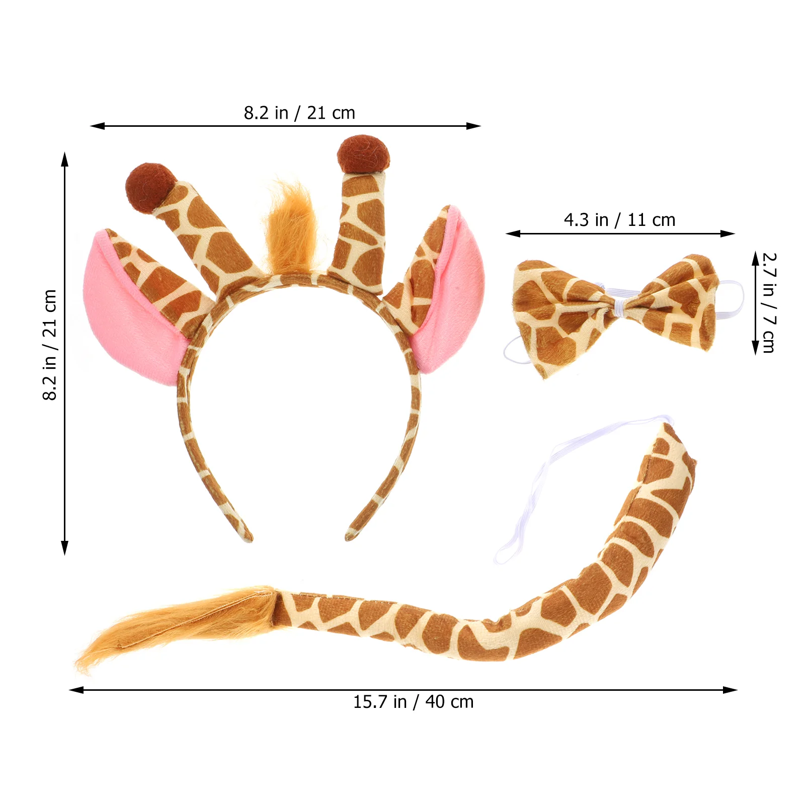 Tail Cosplay Headbands Animal Kids Accessories Plush Ears Decorative Costume Role Outfits Giraffe smile