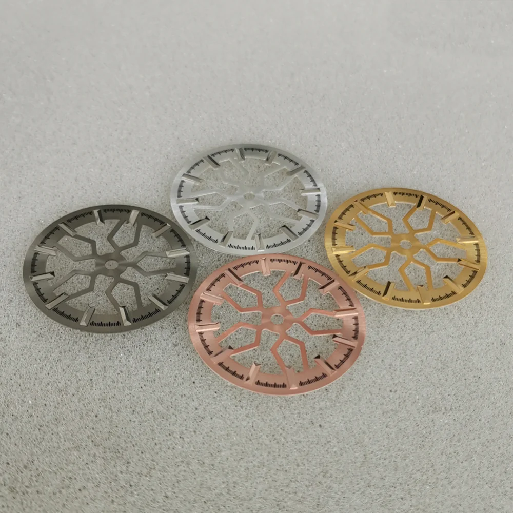 28.5MM Hollowed Watch Dial New Green Luminous Modified Watch Accessories Watches Faces for Japan NH70 Movement