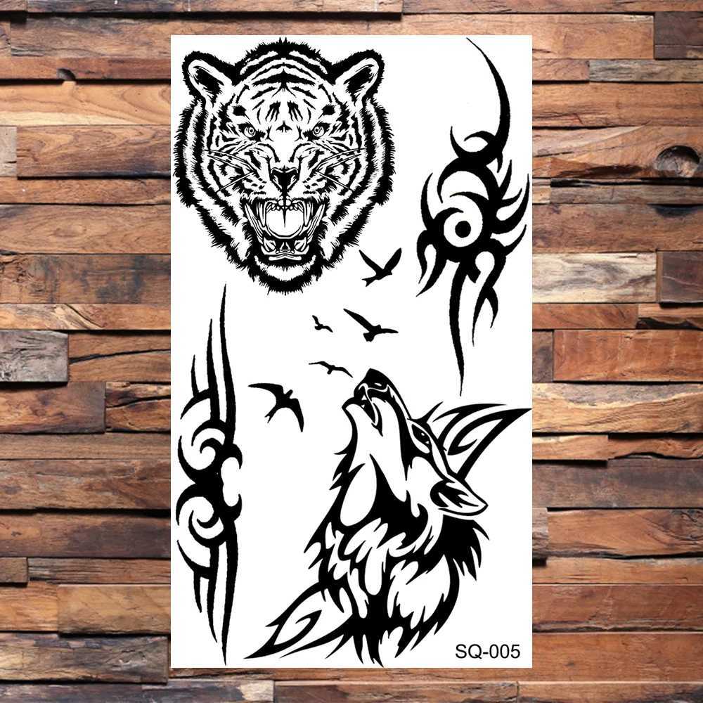 Black Scorpion Adult Temporary Tattoo Real Dragon Wolf Tiger Sting Fake Tattoo Stickers Hand and Leg Tattoo Creative W241109
