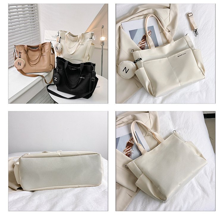 Womens Fashion Shoulder Bags Oxford Waterproof Tote Bag High-Capacity Simple Wide Strap Crossbody Student Computer Shoulder Bags
