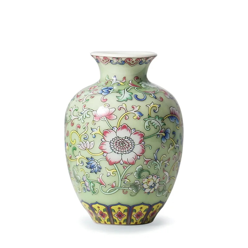 Blue and White Porcelain Art Chinese Style Enamel Colored Ceramic Vases Office Crafts Creative and Minimalist Home Decorations