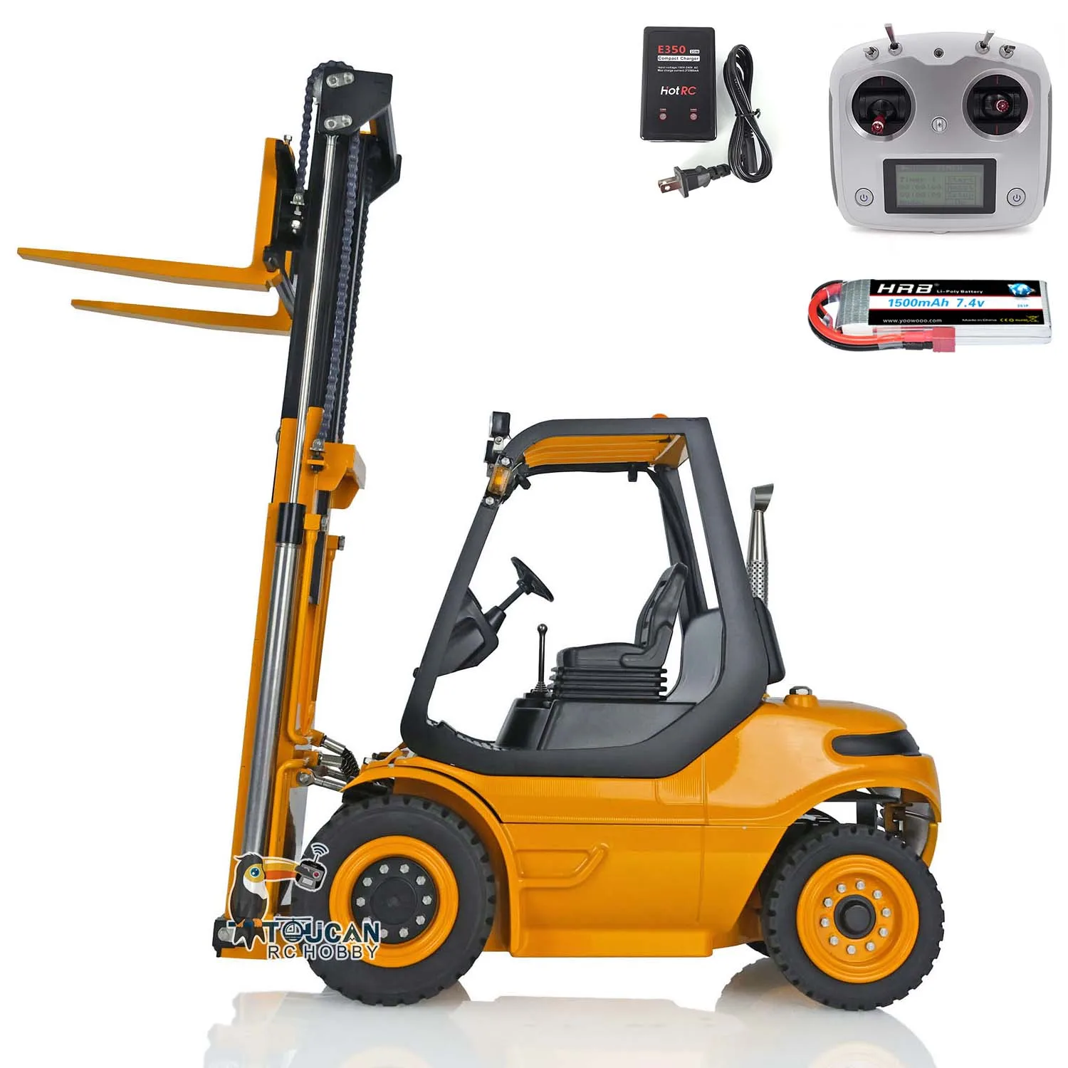 LESU 1/14 RC Hydraulic Forklift Truck Electric Painted Transfer Car Light Sound Outdoors Toys Gifts Model TOUCAN HOBBY THZH1379