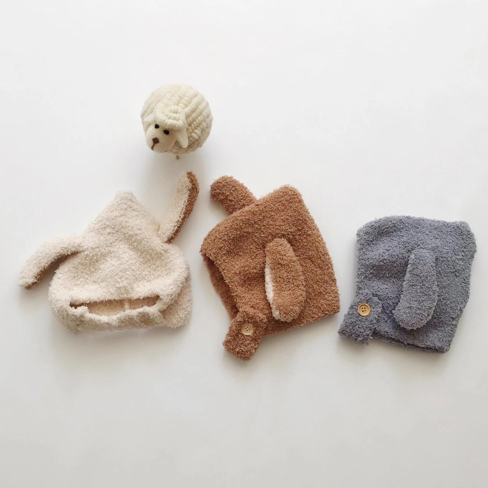 Winter Cute Hat Baby Fleece Warm Bonnets Rabbit Ear ddmysmile Hats For Kids Infant Babies Accessories Newborn Photography Props Boys Girls Smile