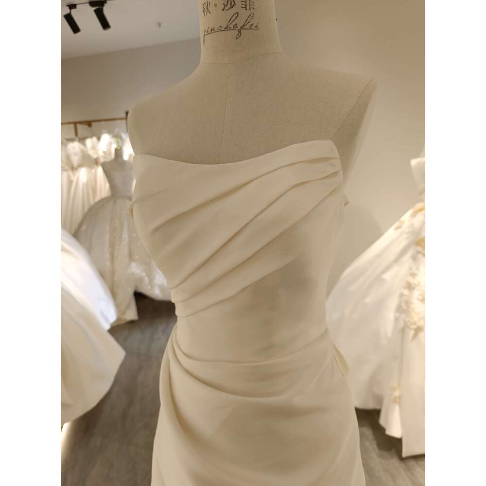 Off-The-Shoulder Mermaid Mikado Sweep Train Wedding Dress