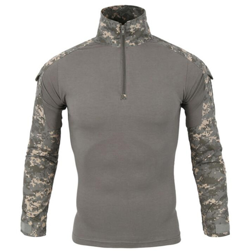 Tactical Military Quick Dry Shirts Men Outdoor Camouflage Combat Uniform Frog Field Training Army Tops Long Sleece Hunting Shirt