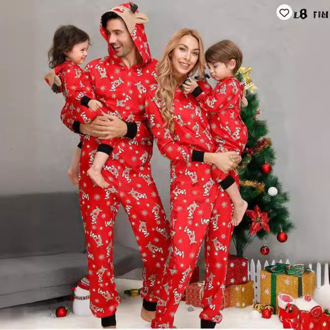 18 color hooded zipper rabbit ear parent-child outfit jumpsuit family outfit home outfit 241017