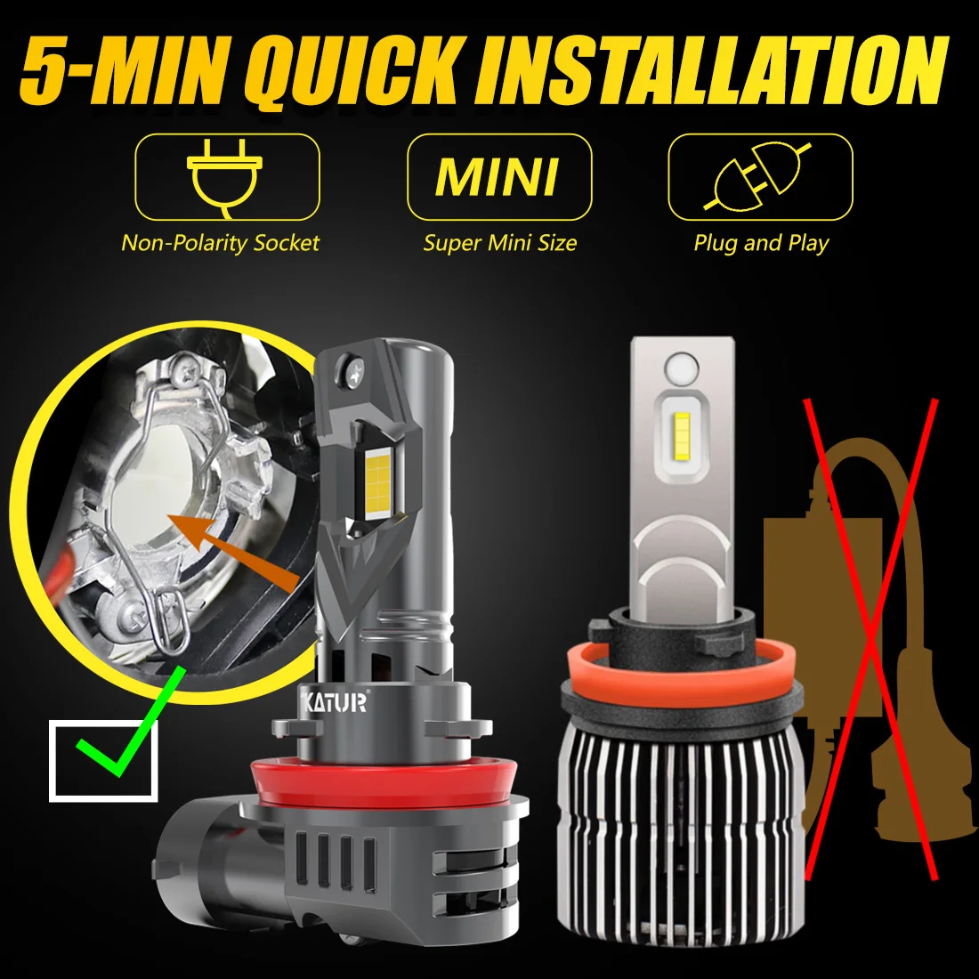 H11 2X LED H8 Headlight Bulb Canbus ddmysmile Car Head Fog Light Super Bright 6000K 20000Lm For Kia Rio 3 Sorento Ceed Soul Sportage Smile