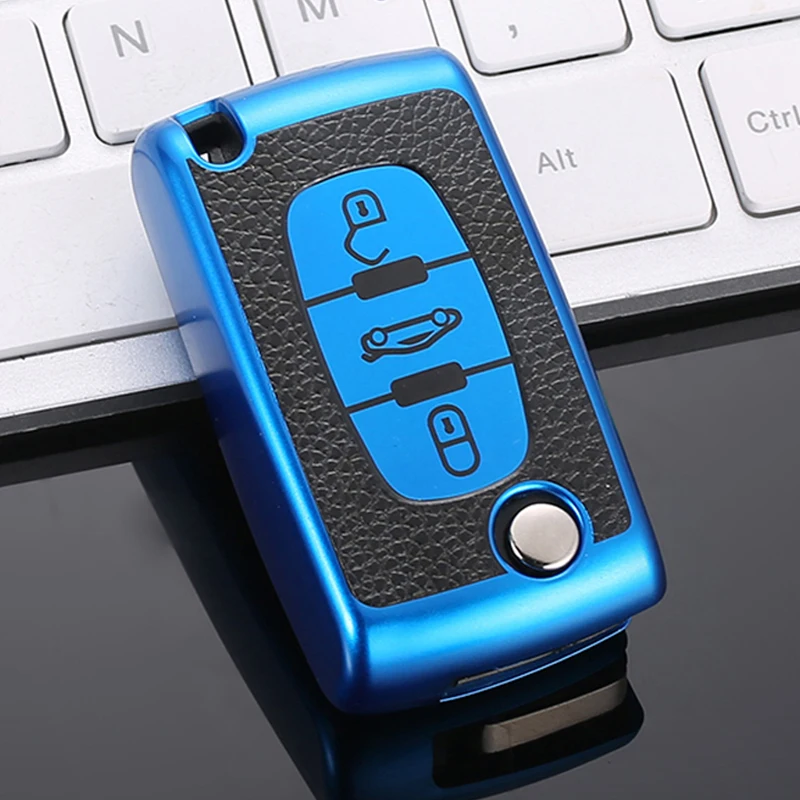 Buttons Key 2/3 Car Case Cover Shell Fob Keychain For Citroen Xsara C5 C6 C8 For Peugeot 107 207 307 308 407 607 3008 5008 smile