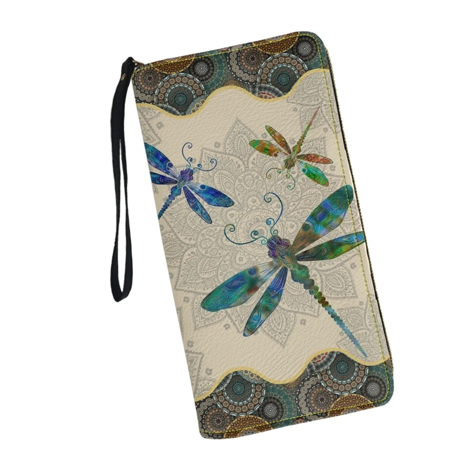 Belidome Mandala Dragoy Gift Cute Wristlet Wallet for Women PU Leather Zip new Around 2025 Purse RFID Blocking Card Holder Clutch Bags
