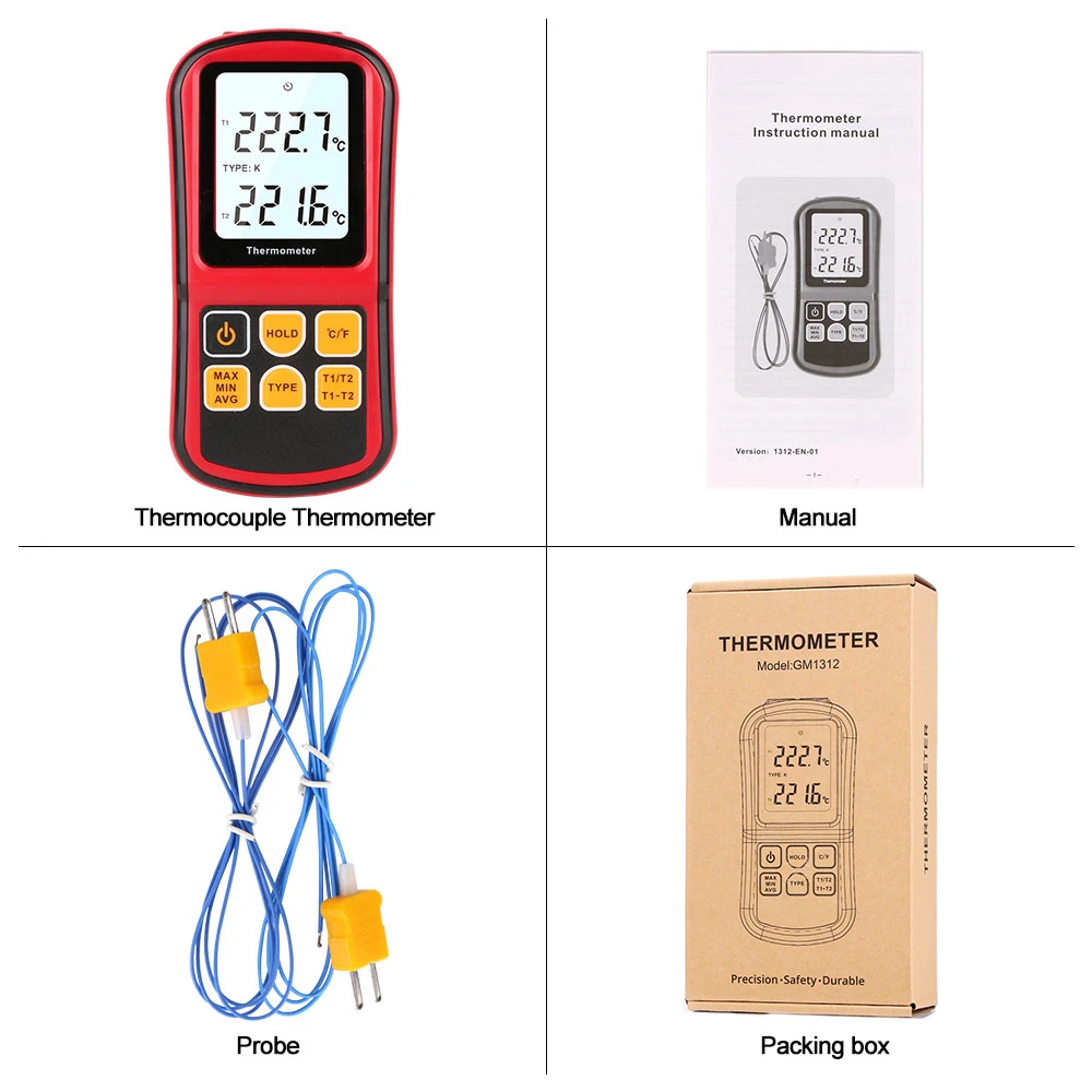 Professional Thermometer 2025 new Digital Measure Tool Thermometer Temperature Meter Tester with LCD Back light GM1312
