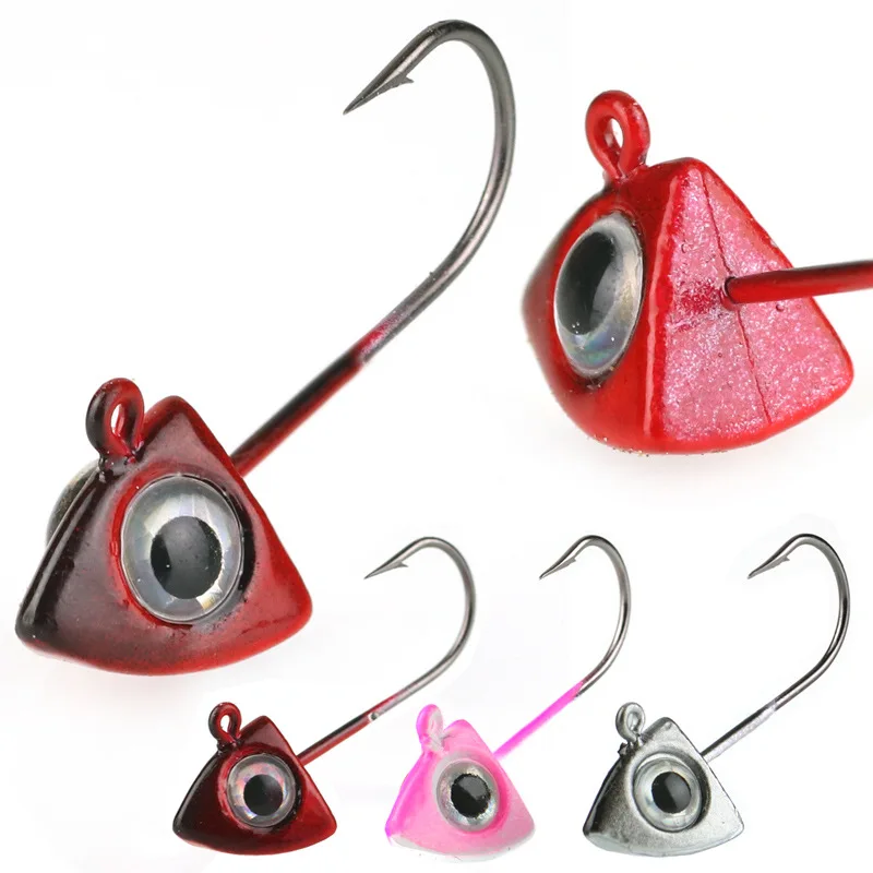 Jig Fishing 5pcs Head Hooks Fish Head Fishhook For Soft Worm Fishing Tackle Kit 2g 3g 4g smile