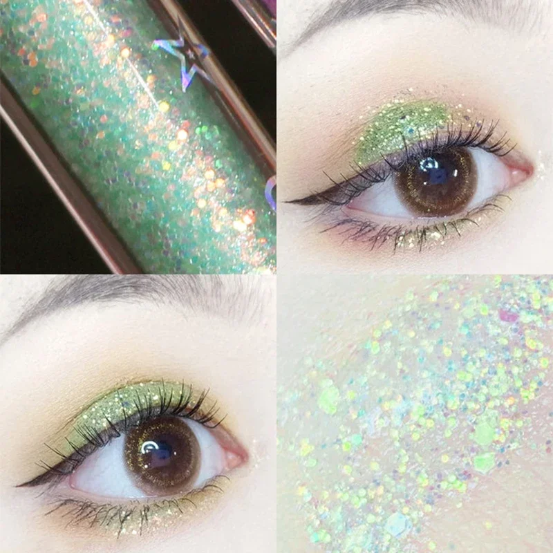 Liquid Sequins 8 Colors Eyeliner Stick Quick-dry Glitter Eyeshadow Waterproof Lasting Shimmer Pigment Eyes Makeup Cosmetic 1PCS smile