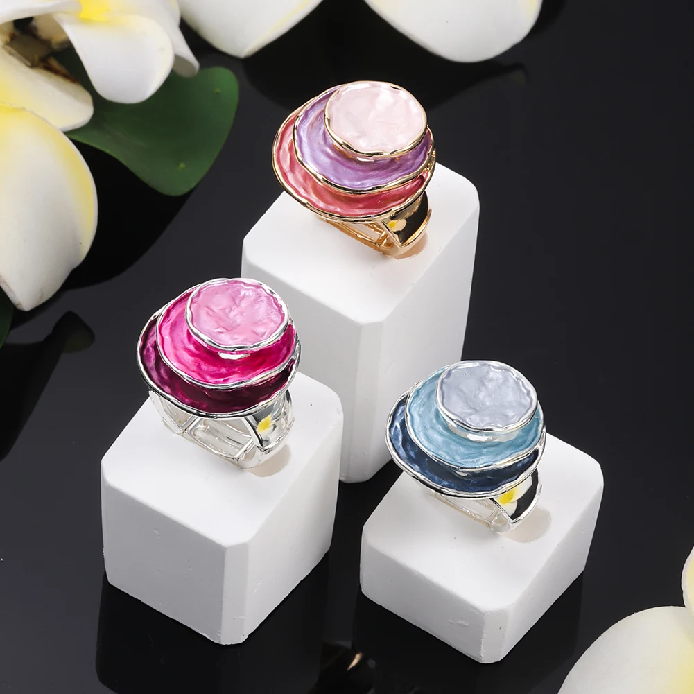 Orange Rings New In Layered Circular Girl Jewelry Women Christmas Vintage Adjustable Aesthetic Trends 2023 Ring For ddmysmile Women Smile