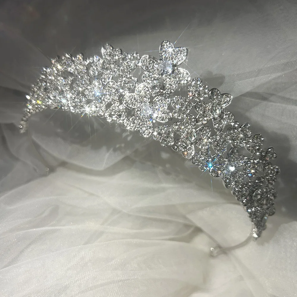 Women CC Wedding Crown Hair Accessories Bridal Headpiece Engagement Hairwear Heart Shape Crystal Tiaras And Crowns ddmysmile Headband Hs29 Smile