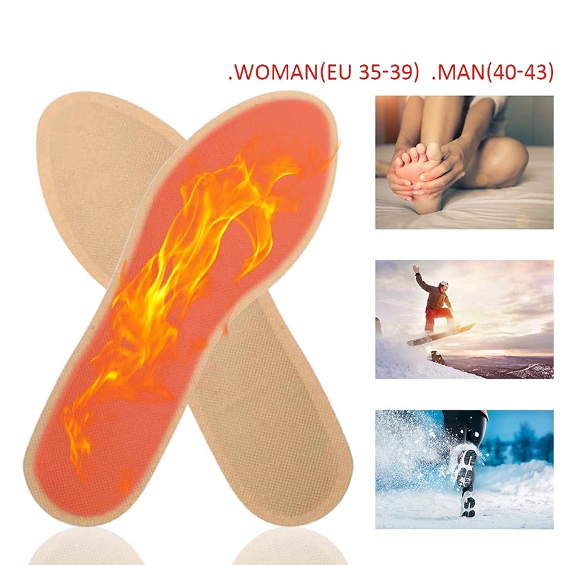 Winter Heating 1Pair Self Insoles Winter Thermostatic Thermal Insole Warm Foot Heater Pad Arch Support Shoe ddmysmile Pad Smile