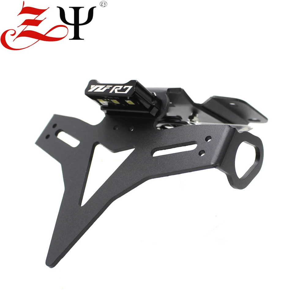 Motorcycle License Plate Holder LED Light For YAMAHA YZFR7 YZF R7 2021-2022 MT07 Rear Tail Tidy Fender Eliminator Kit Bracket
