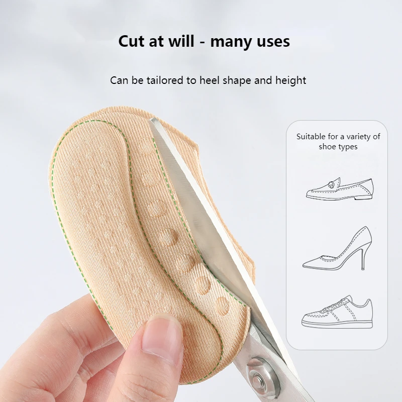 Shoe High Protectors Heel Heel Sticker Adjust Size Heel Pads Liner Grips Pain Relief Insoles for Feet Antiwear Anti-Slip Inserts smile