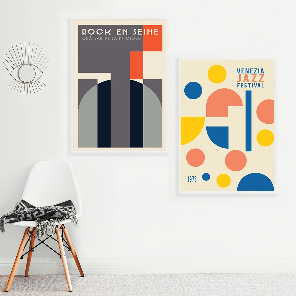 Modern Music Fest Denmark Poster Electronic Music Festival Prints Rock En Seine Venezia ddmysmile Jazz Wall Art Pictures Living Room Decor Smile