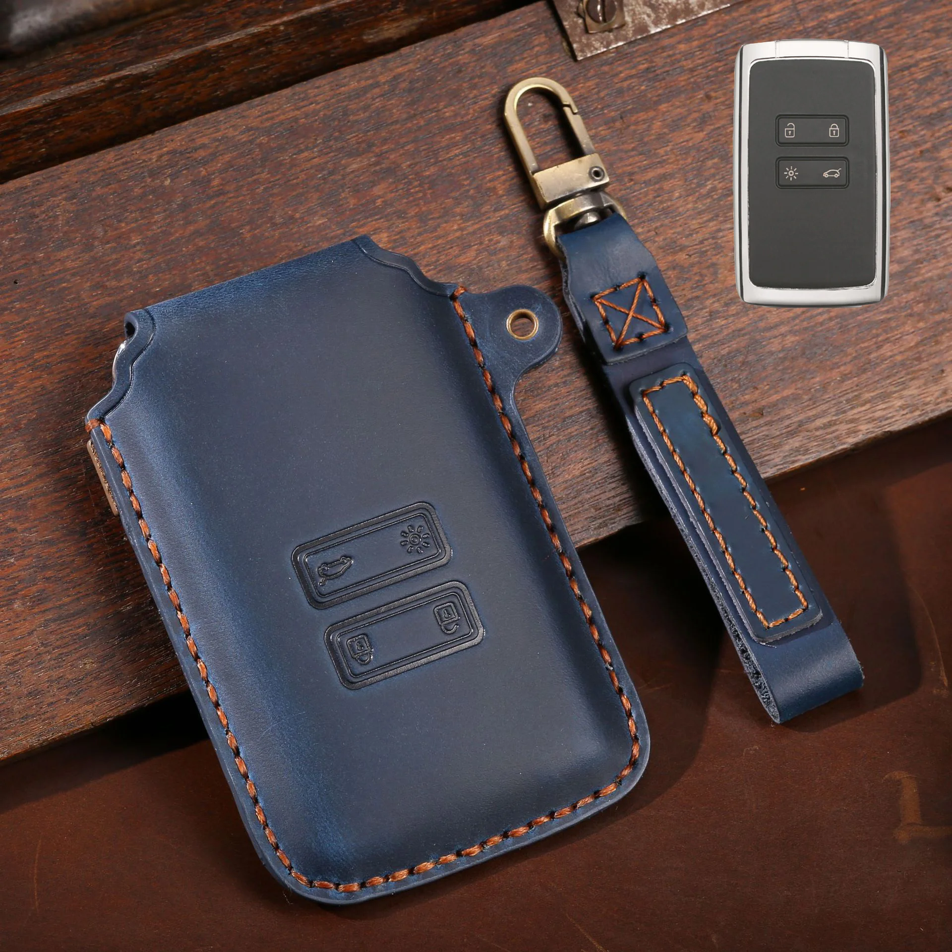 Horse Leather Car Crazy Key Case Cover For Renault ddmysmile Duster Kaptur Clio Captur Logan Megane 2 3 Laguna Fluence Zoe Koleos Scenic D Smile