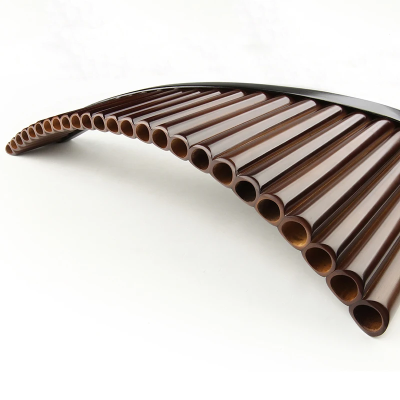 Flute Wood Handmade Bamboo C Key Brown Pan Flute Traditional Russian Woodwind Instrument 25 Pipes smile