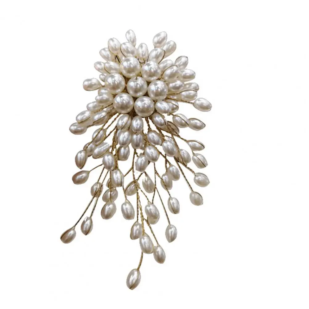 ddmysmile Exquisite Costume Lapel Pin Romantic Brooch Pin Gift Exaggerated Elegant Faux Pearls Floweraccessories Smile