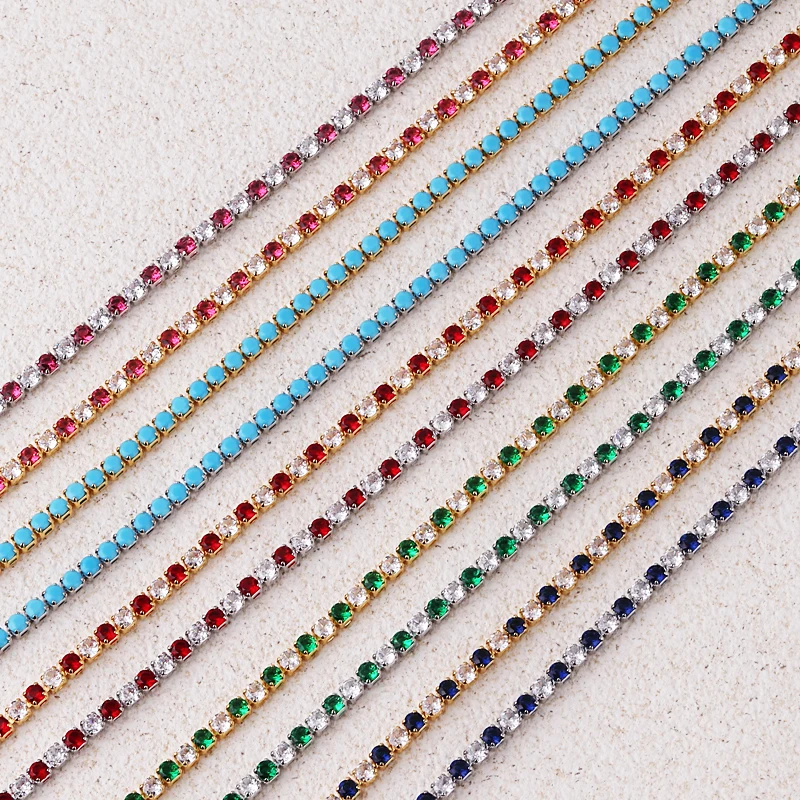 Cubic Zirconia Quality High Tennis Bracelet Iced Out Chain Bracelets For Women Gold Sier Color Men Bracelet Chain Jewelry smile