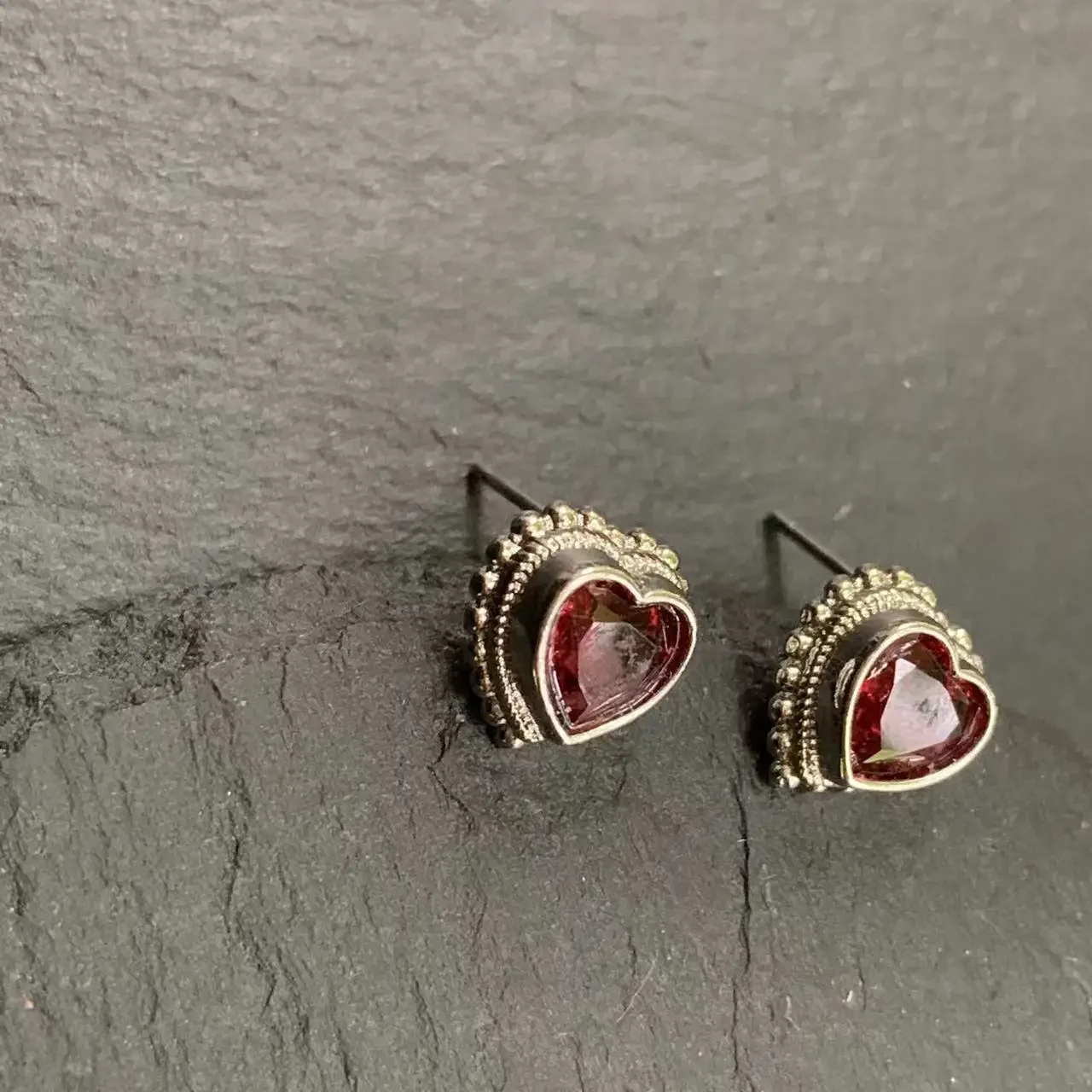 Garnet Sterling Natural Sier Stud Earrings For Women Jewelry Gift Simple Jewelry Green smile