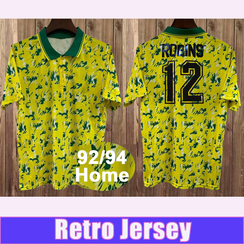 1992 1994 ROBINS Mens Retro Soccer Jerseys Home Football Shirts Short Sleeve Vintage Adult Uniforms
