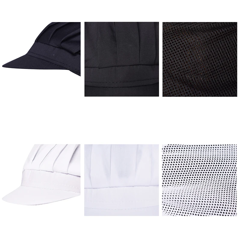 Both Sexes Mesh Breathable ddmysmile Workshop Cap Hotel Restaurant Kitchen Cafe Bakery Work Hats Catering Industry Back Kitchen Chef Cap Smile