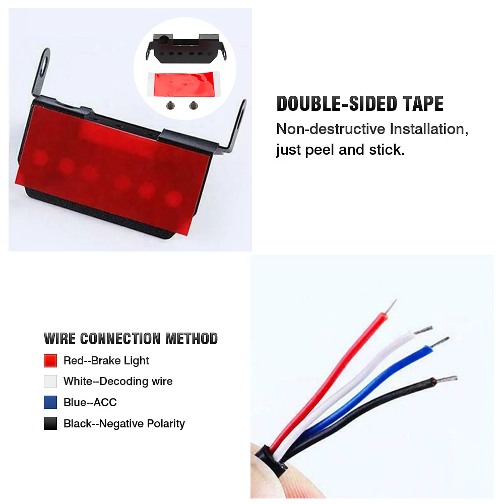 Universal 19LED Brake Signal Light F1 Triangle Style Sport Car Rear Third Brake Lights Auto Tail Warning Lamp 12V For JDM BBA