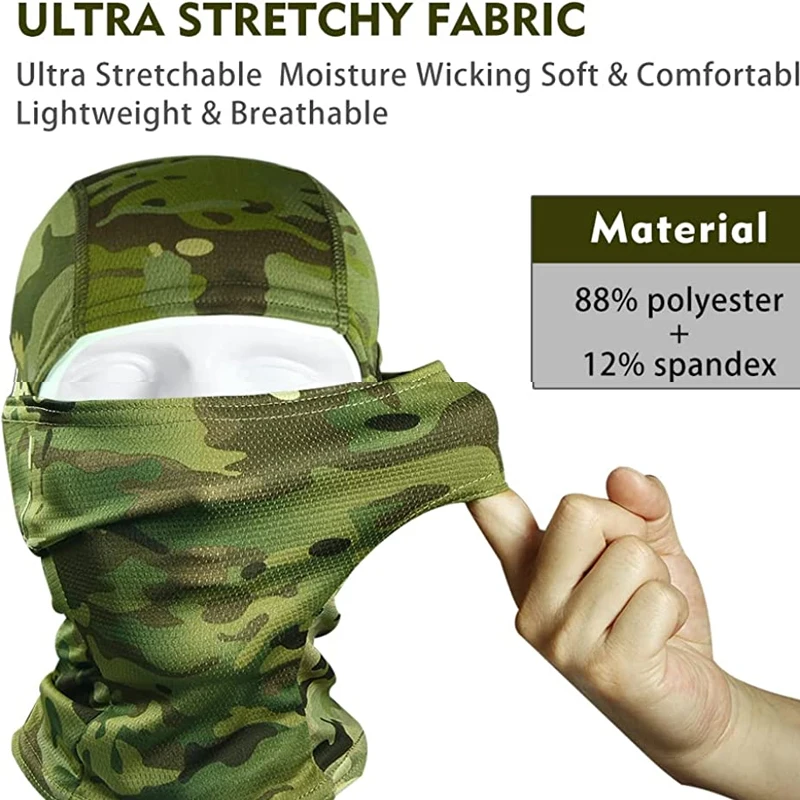 Mask Digital Camo Face Bandana Balaclava Hood Headwear for Men Tactical Training Cycling Ski Wind Covering Neck Gaiter smile