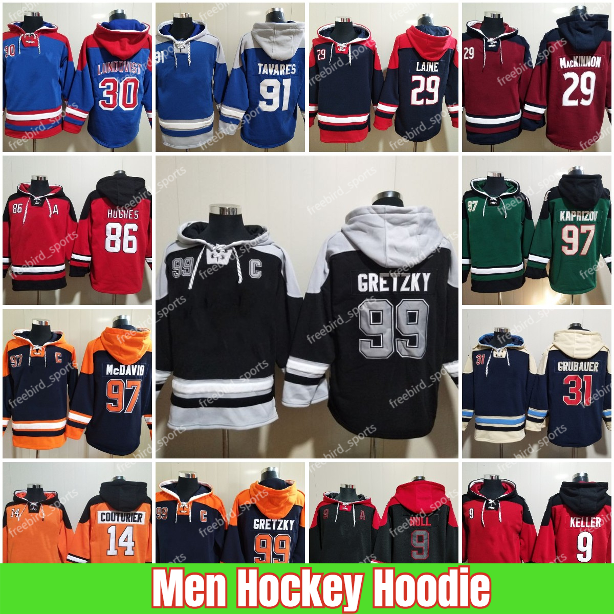 Gretzky Hockey Hoodie Jerseys Draisaitl Marner Doan Nylander Grubauer Mikita Hull Jack Hugh Heiskanen Kane Pavel Bure Laine Men All Stitched Casual Sweatshirt